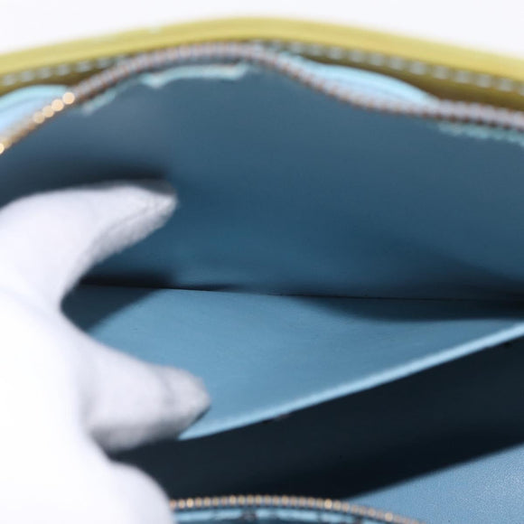 LOUIS VUITTON Monogram Vernis Houston Hand Bag Baby Blue M91005 LV Auth 208230