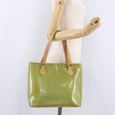LOUIS VUITTON Monogram Vernis Houston Hand Bag Baby Blue M91005 LV Auth 208230-28