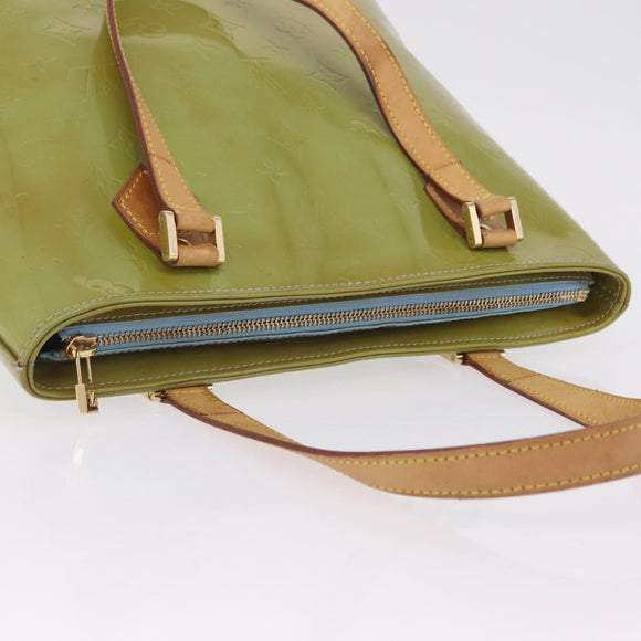 LOUIS VUITTON Monogram Vernis Houston Hand Bag Baby Blue M91005 LV Auth 208230