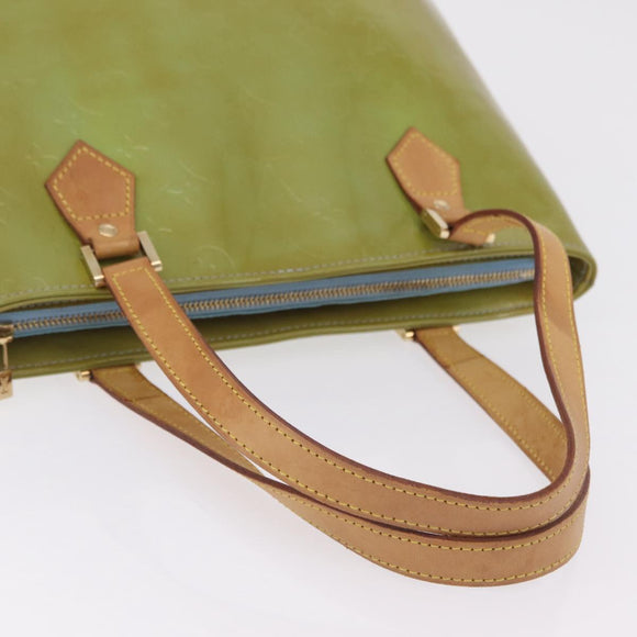 LOUIS VUITTON Monogram Vernis Houston Hand Bag Baby Blue M91005 LV Auth 208230