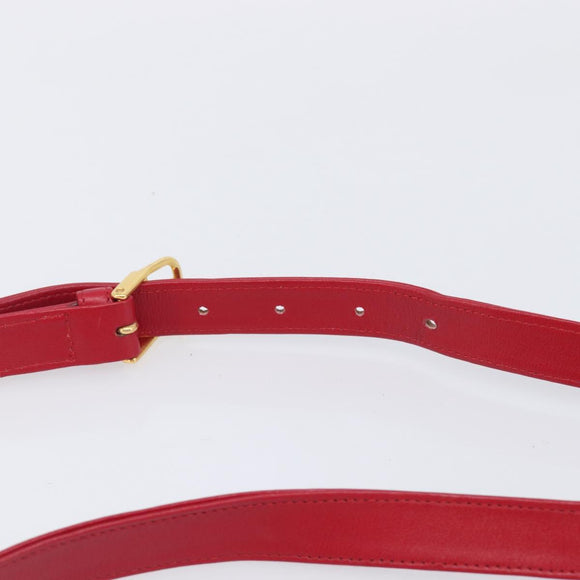 Saint Laurent Kate Shoulder Bag Leather Red Gold Auth 208231A