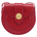 Saint Laurent Kate Shoulder Bag Leather Red Gold Auth 208231A-2