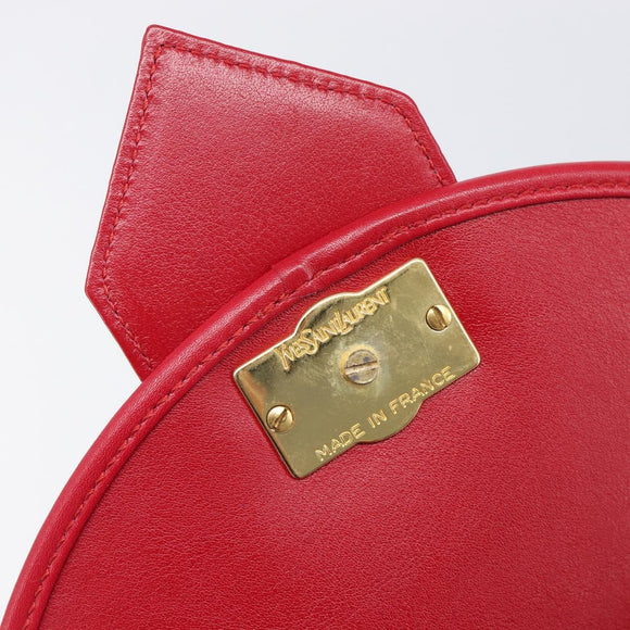 Saint Laurent Kate Shoulder Bag Leather Red Gold Auth 208231A