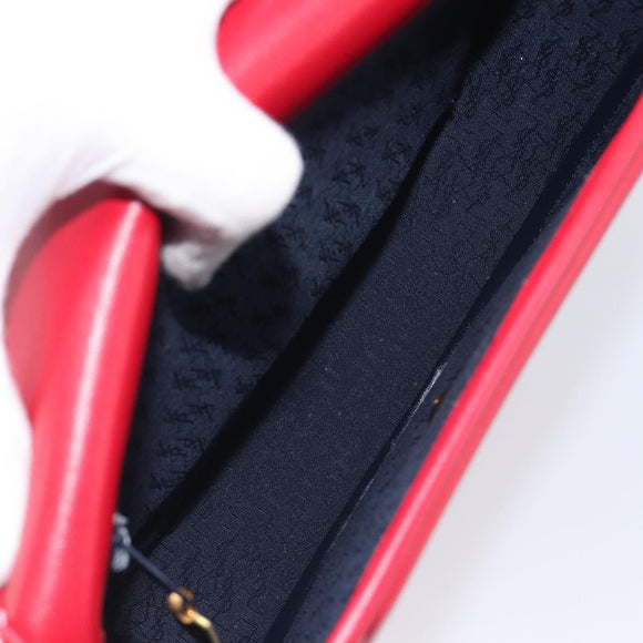 Saint Laurent Kate Shoulder Bag Leather Red Gold Auth 208231A