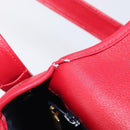 Saint Laurent Kate Shoulder Bag Leather Red Gold Auth 208231A-24