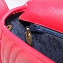 Saint Laurent Kate Shoulder Bag Leather Red Gold Auth 208231A-25