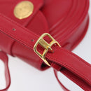 Saint Laurent Kate Shoulder Bag Leather Red Gold Auth 208231A-27