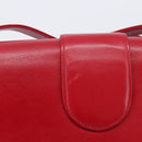 Saint Laurent Kate Shoulder Bag Leather Red Gold Auth 208231A-4