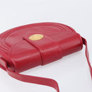 Saint Laurent Kate Shoulder Bag Leather Red Gold Auth 208231A-7