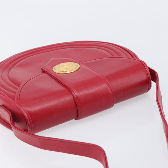 Saint Laurent Kate Shoulder Bag Leather Red Gold Auth 208231A