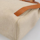 HERMES Herbag Ad Backpack Canvas 2way Beige Silver Auth 208232-16