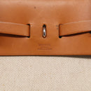 HERMES Herbag Ad Backpack Canvas 2way Beige Silver Auth 208232-18