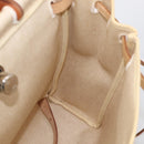 HERMES Herbag Ad Backpack Canvas 2way Beige Silver Auth 208232-23