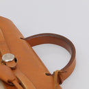 HERMES Herbag Ad Backpack Canvas 2way Beige Silver Auth 208232-8