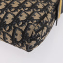 Christian Dior Trotter Canvas Shoulder Bag Navy Gold Auth 208233-13
