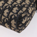 Christian Dior Trotter Canvas Shoulder Bag Navy Gold Auth 208233-15