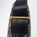 Christian Dior Trotter Canvas Shoulder Bag Navy Gold Auth 208233-16