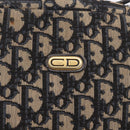 Christian Dior Trotter Canvas Shoulder Bag Navy Gold Auth 208233-17