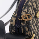 Christian Dior Trotter Canvas Shoulder Bag Navy Gold Auth 208233-18