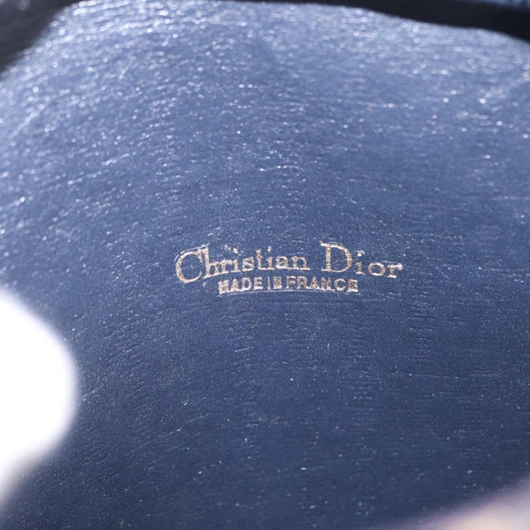 Christian Dior Trotter Canvas Shoulder Bag Navy Gold Auth 208233