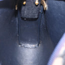 Christian Dior Trotter Canvas Shoulder Bag Navy Gold Auth 208233-22