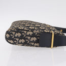Christian Dior Trotter Canvas Shoulder Bag Navy Gold Auth 208233-4