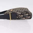 Christian Dior Trotter Canvas Shoulder Bag Navy Gold Auth 208233-5