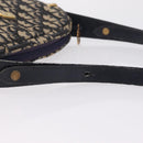 Christian Dior Trotter Canvas Shoulder Bag Navy Gold Auth 208233-9