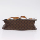 CELINE Macadam Canvas Medallion Hand Bag PVC Leather Brown Gold Auth 208236-10