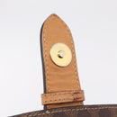 CELINE Macadam Canvas Medallion Hand Bag PVC Leather Brown Gold Auth 208236-18