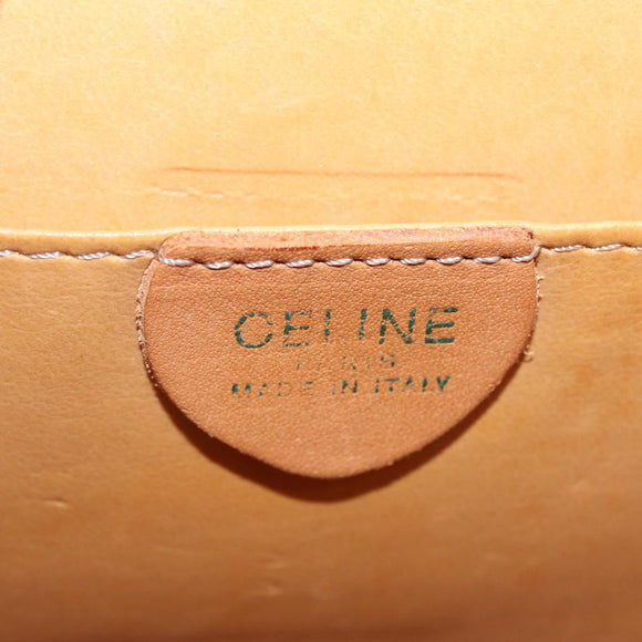 CELINE Macadam Canvas Medallion Hand Bag PVC Leather Brown Gold Auth 208236