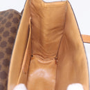CELINE Macadam Canvas Medallion Hand Bag PVC Leather Brown Gold Auth 208236-21