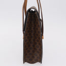 CELINE Macadam Canvas Medallion Hand Bag PVC Leather Brown Gold Auth 208236-4