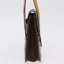 CELINE Macadam Canvas Medallion Hand Bag PVC Leather Brown Gold Auth 208236-5