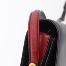 Bally Shoulder Bag Leather Navy Gold Auth 208240-11