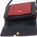 Bally Shoulder Bag Leather Navy Gold Auth 208240-18