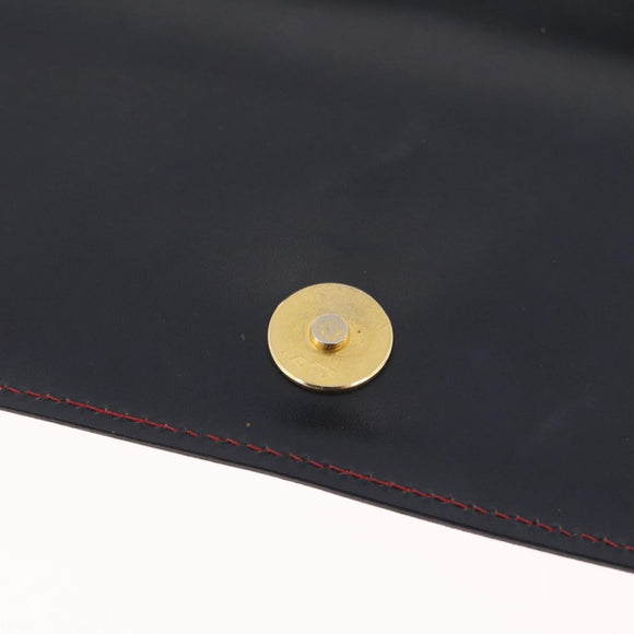 Bally Shoulder Bag Leather Navy Gold Auth 208240