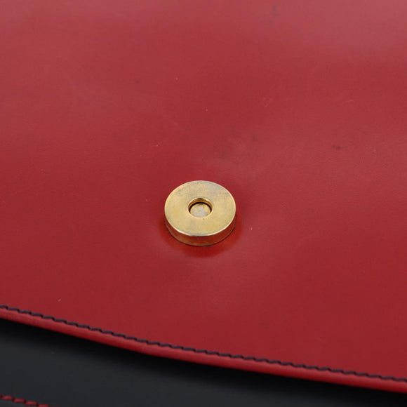Bally Shoulder Bag Leather Navy Gold Auth 208240