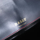 Bally Shoulder Bag Leather Navy Gold Auth 208240-21