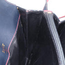 Bally Shoulder Bag Leather Navy Gold Auth 208240-23