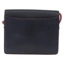 Bally Shoulder Bag Leather Navy Gold Auth 208240-3