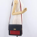 Bally Shoulder Bag Leather Navy Gold Auth 208240-32