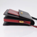 Bally Shoulder Bag Leather Navy Gold Auth 208240-4