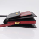 Bally Shoulder Bag Leather Navy Gold Auth 208240-5