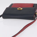 Bally Shoulder Bag Leather Navy Gold Auth 208240-6