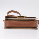 CELINE Macadam Canvas Shoulder Bag PVC Brown Gold Auth 208242-13