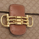 CELINE Macadam Canvas Shoulder Bag PVC Brown Gold Auth 208242-18