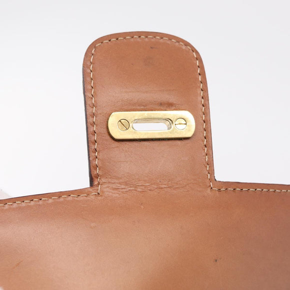 CELINE Macadam Canvas Shoulder Bag PVC Brown Gold Auth 208242