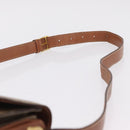 CELINE Macadam Canvas Shoulder Bag PVC Brown Gold Auth 208242-8