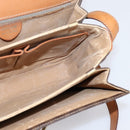 CELINE Macadam Canvas Horse Carriage Bag PVC Leather Brown Gold Auth 208243-18
